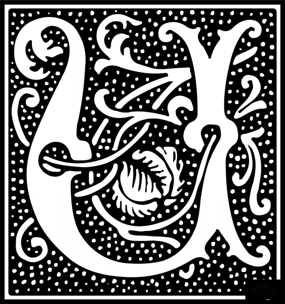 Euclid Initial Letter U coloring page image