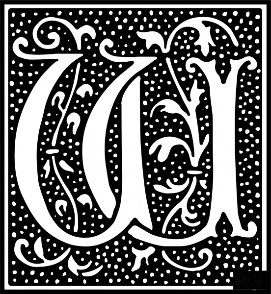 Euclid Initial Letter W coloring page image