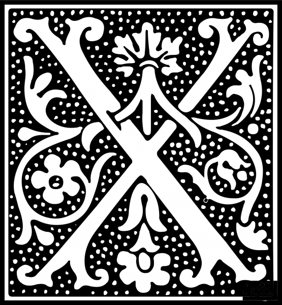 Euclid Initial Letter X coloring page image