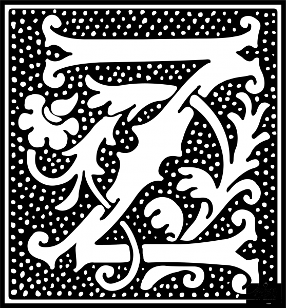 Euclid Initial Letter Z coloring page image