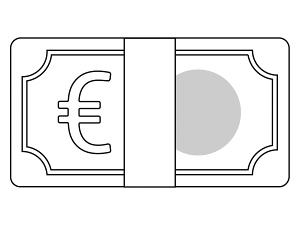 Euro Banknote Emoji coloring page image