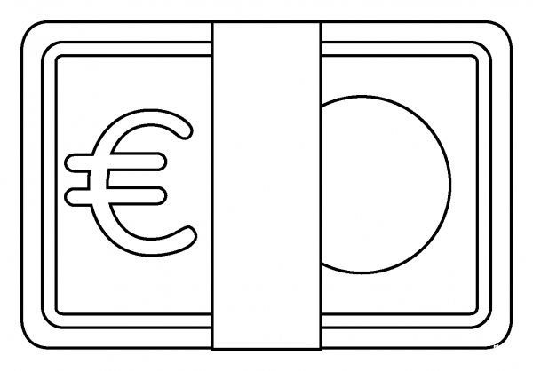 Euro Banknote Emoji coloring page image