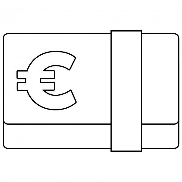 Euro Banknote Emoji coloring page image