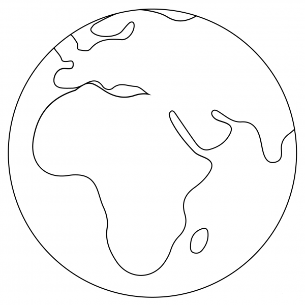 Europe-Africa Globe Emoji coloring page image