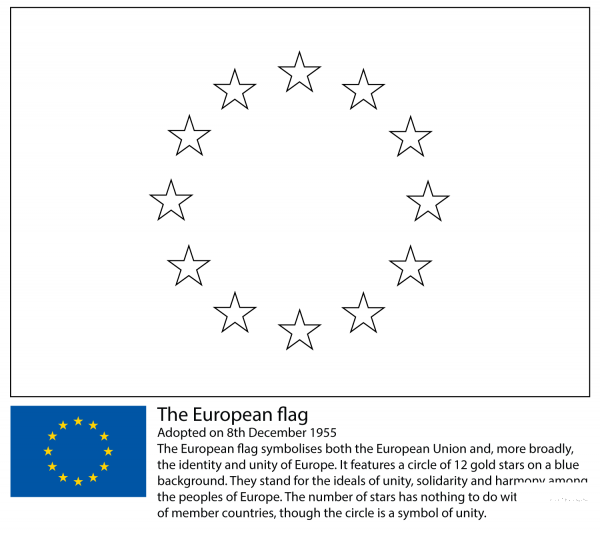 European Union Flag coloring page image