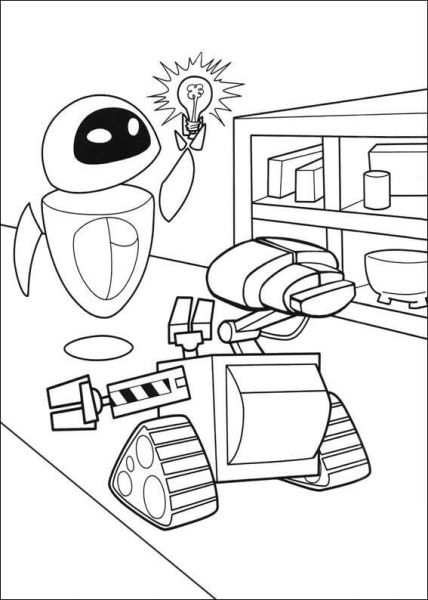 Eva And Lamp  coloring page image