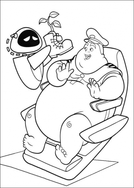 Eva Brings a Plant To Captain  coloring page image