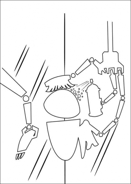 Eva In The Shower  coloring page image