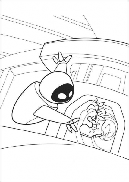 Eva In The Spaceship  coloring page image