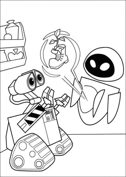 Eva Takes Away The Plant  coloring page image