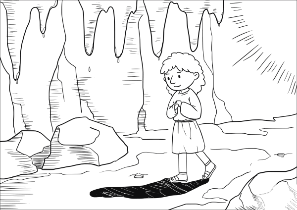 Even though I walk through the darkest valley, I fear no evil coloring page image