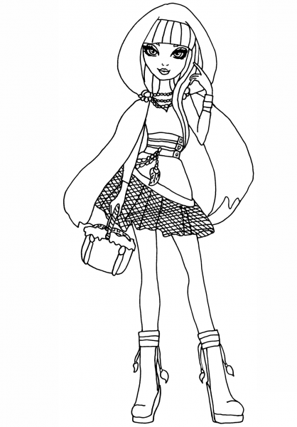 Ever After High Cerise Hood coloring page image