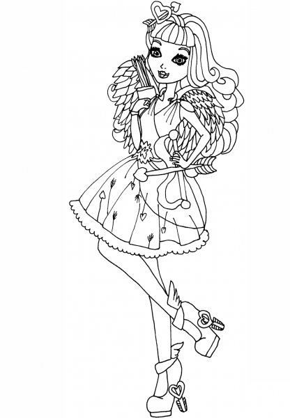 Ever After High Cupid coloring page image
