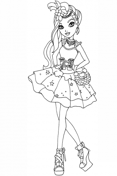 Ever After High Duchess Swan coloring page image