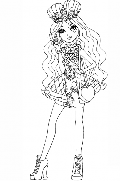 Ever After High Lizzie Hearts coloring page image