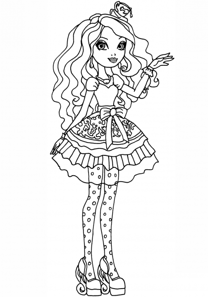 Ever After High Madeline Hatter coloring page image