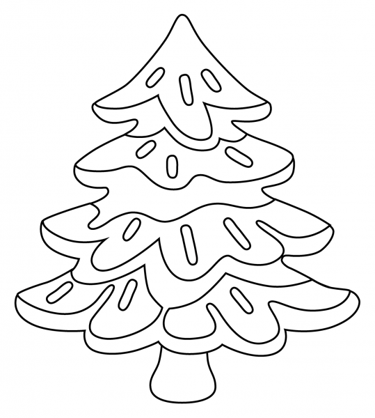Evergreen Tree Emoji coloring page image