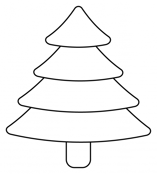 Evergreen Tree Emoji coloring page image