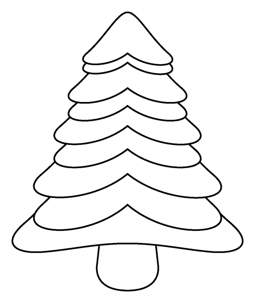 Evergreen Tree Emoji coloring page image