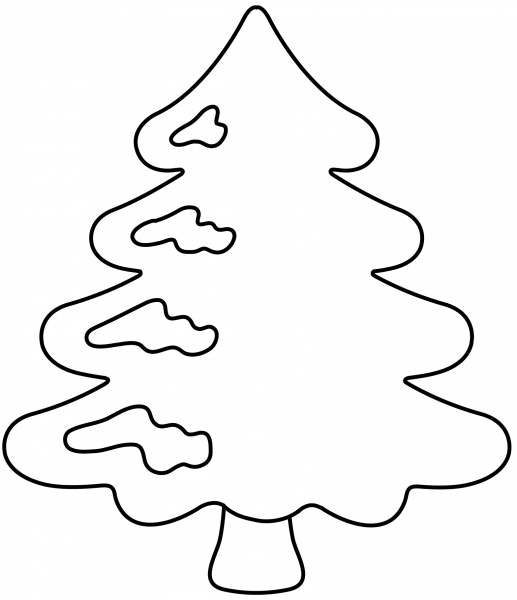 Evergreen Tree Emoji coloring page image