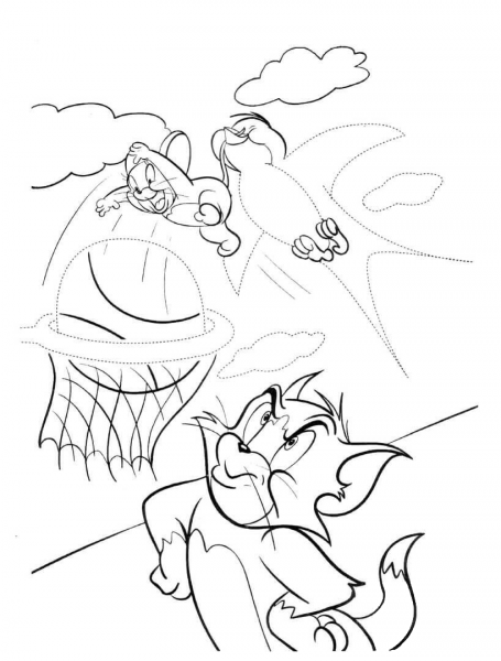 Everybody Is Playing Basketball  coloring page image