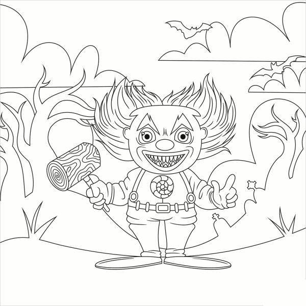 Evil Clown coloring page image