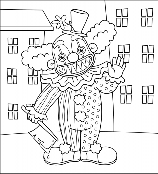 Evil Clown coloring page image