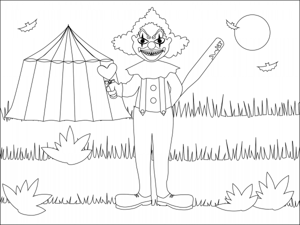 Evil Clown coloring page image
