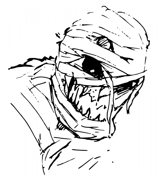 Evil Mummy coloring page image