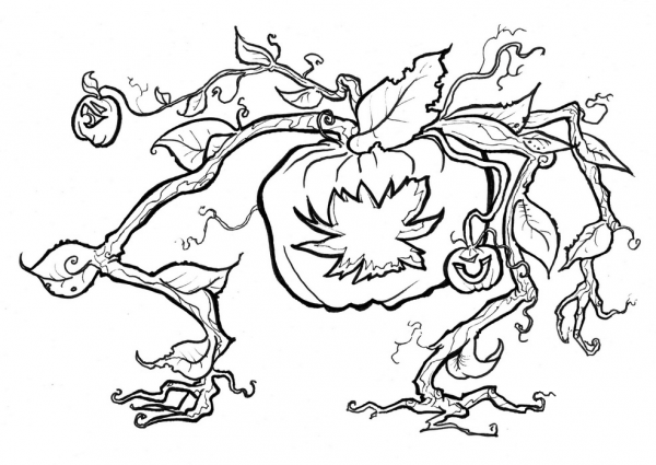 Evil Pumpkin coloring page image