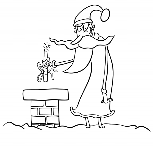 Evil Santa coloring page image