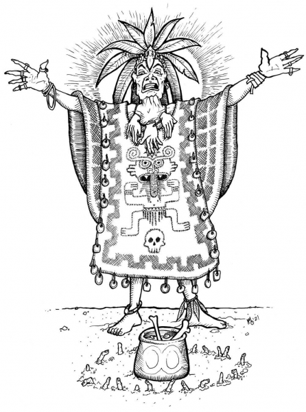 Evil Shaman Dude coloring page image