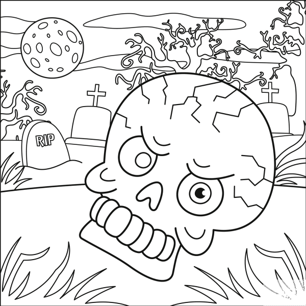 Evil Skull coloring page image