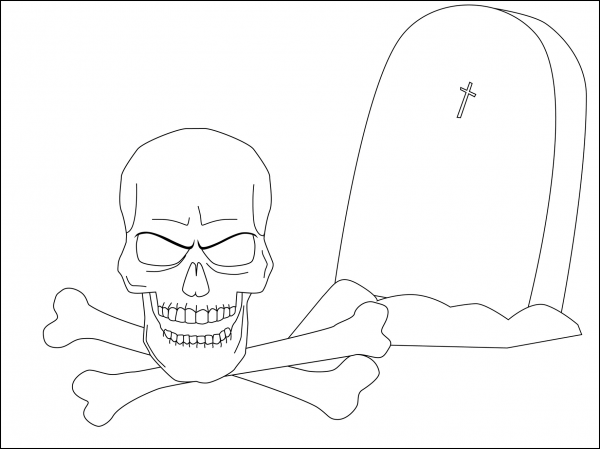 Evil Skull coloring page image