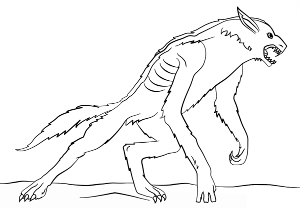Evil Werewolf coloring page image