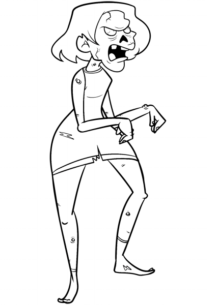 Evil Zombie Woman coloring page image