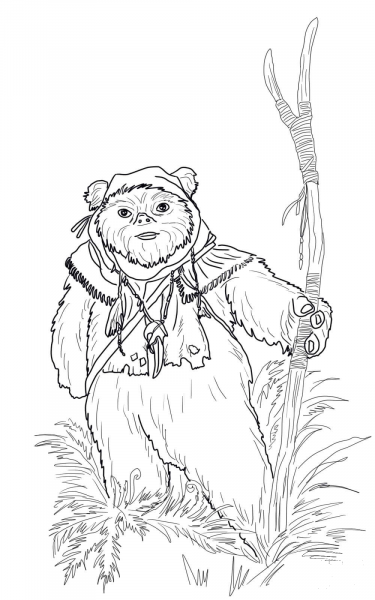 Ewok coloring page image