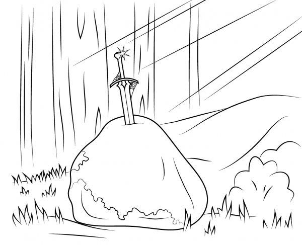Excalibur coloring page image