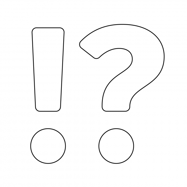 Exclaimation Question Mark Emoji coloring page image