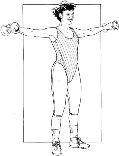 Exercise With Dumb Bells  coloring page image