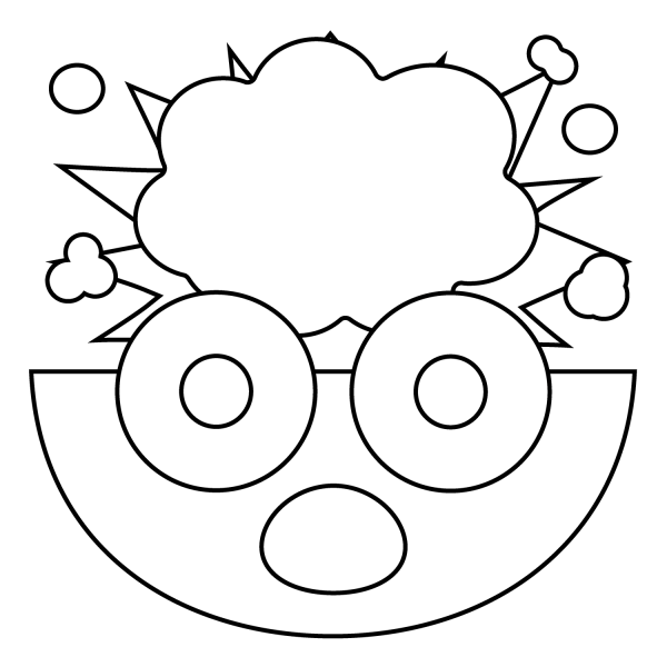 Exploding Head Emoji coloring page image