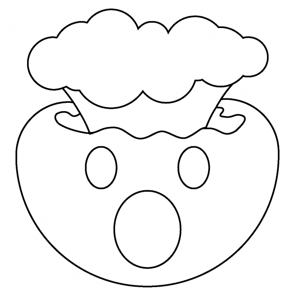 Exploding Head Emoji coloring page image