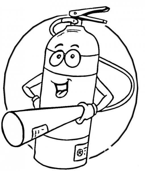 Extinguisher coloring page image