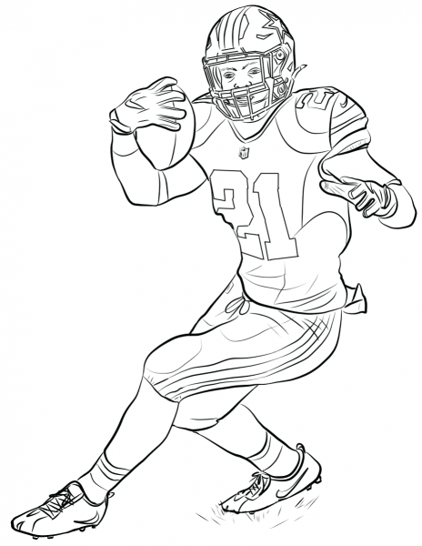 Ezekiel Elliott coloring page image