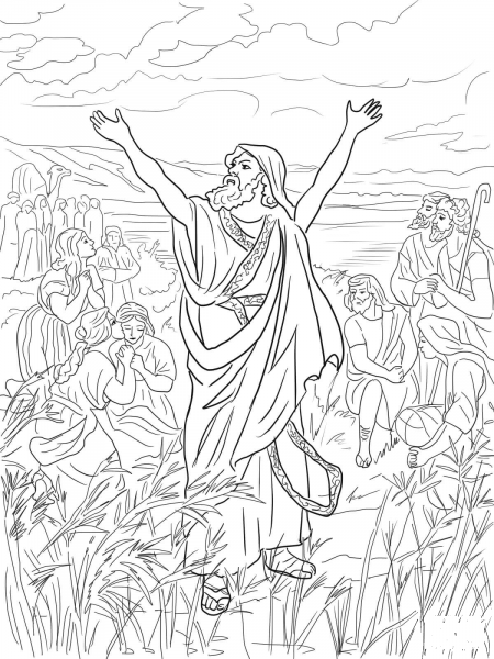 Ezra the Priest Thanks God for His Help coloring page image