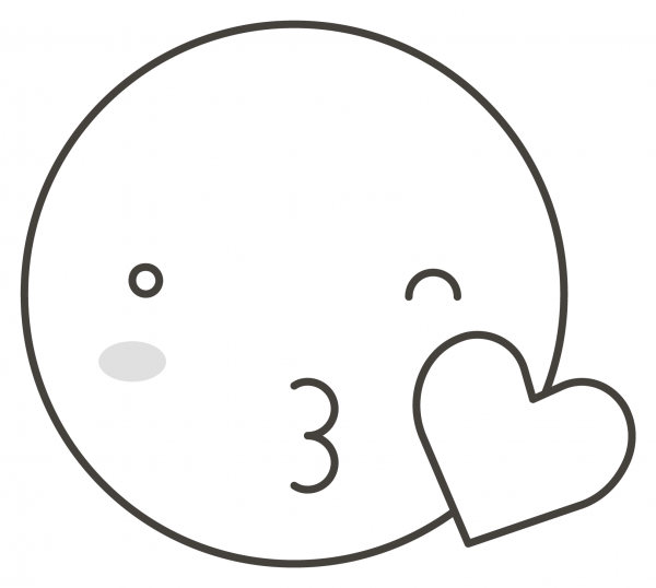 Face Blowing a Kiss coloring page image