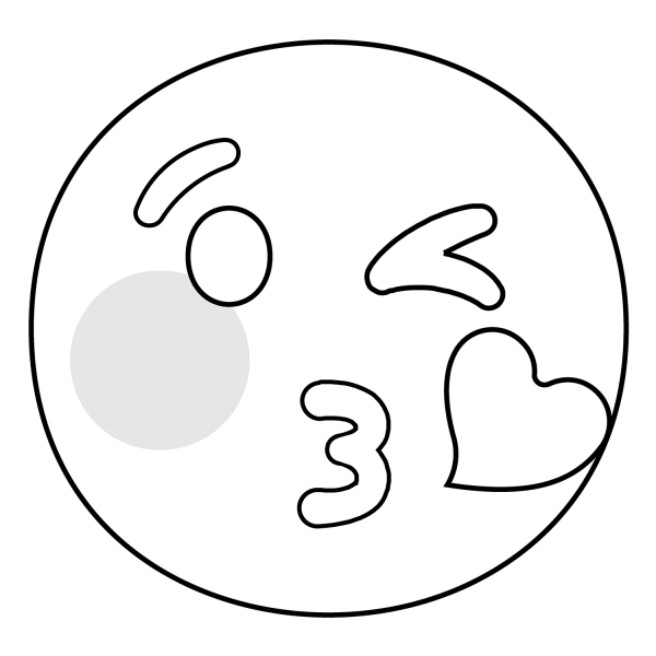 Face Blowing a Kiss Emoji coloring page image
