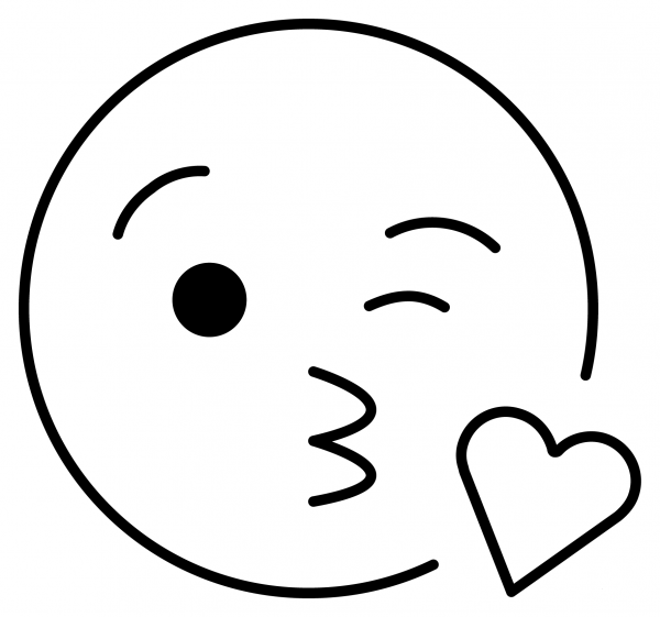 Face Blowing a Kiss Emoji coloring page image
