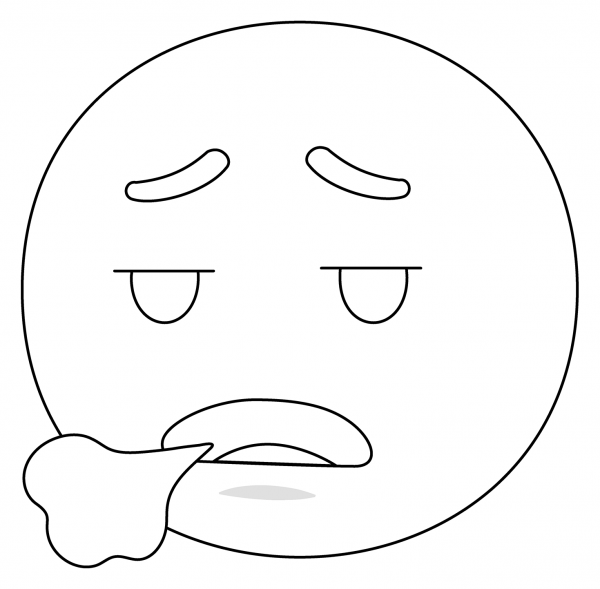 Face Exhaling Emoji coloring page image