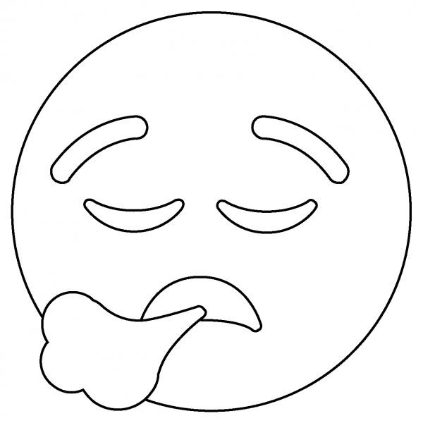 Face Exhaling Emoji coloring page image
